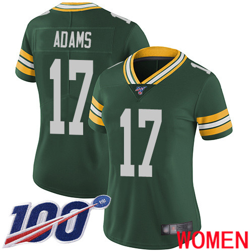 Green Bay Packers Limited Green Women #17 Adams Davante Home Jersey Nike NFL 100th Season Vapor Untouchable